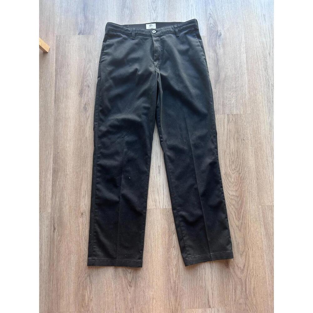 Men's Lee Custom Fit Relaxed Fit Pants Slacks 32x32 Black cotton Flat Front